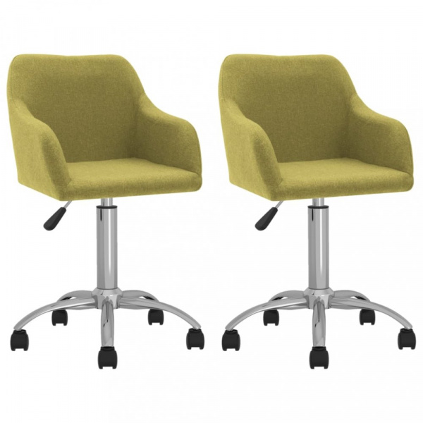 Jídelní židle otočná 2 ks látka Dekorhome Zelená,Jídelní židle otočná 2 ks látka Dekorhome Zelená