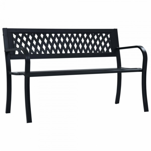 Zahradní ocelová lavička 125 cm černá,Zahradní ocelová lavička 125 cm černá