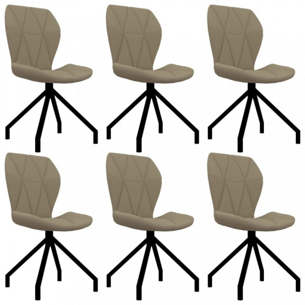 Jídelní židle 6 ks umělá kůže Dekorhome Cappuccino,Jídelní židle 6 ks umělá kůže Dekorhome Cappuccin