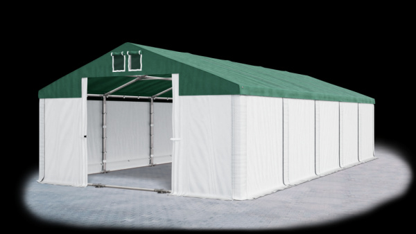 Garážový stan 4x6x2m střecha PVC 560g/m2 boky PVC 500g/m2 konstrukce ZIMA Bílá Zelená Bílé,Garážový 