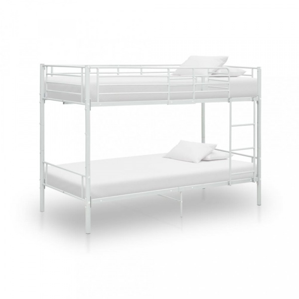 Patrová postel 90x200 cm kov Dekorhome Bílá,Patrová postel 90x200 cm kov Dekorhome Bílá