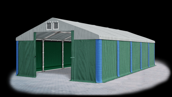 Garážový stan 4x6x2m střecha PVC 560g/m2 boky PVC 500g/m2 konstrukce ZIMA Zelená Šedá Modré,Garážový