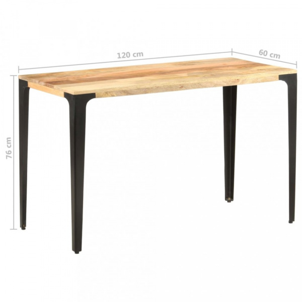 Jídelní stůl masivní dřevo / ocel Dekorhome 120x60x76 cm,Jídelní stůl masivní dřevo / ocel Dekorhome