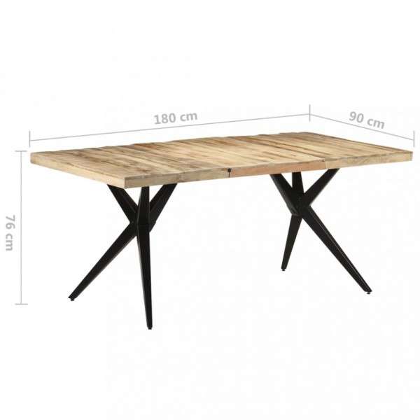Jídelní stůl masivní dřevo / ocel Dekorhome 180x90x76 cm,Jídelní stůl masivní dřevo / ocel Dekorhome