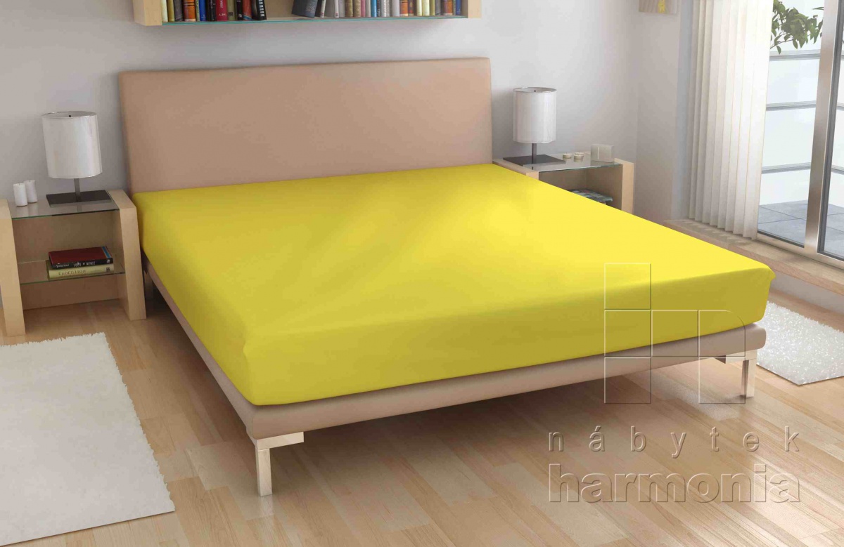 55-froté prostěradlo - žluté - 60 x 120 cm