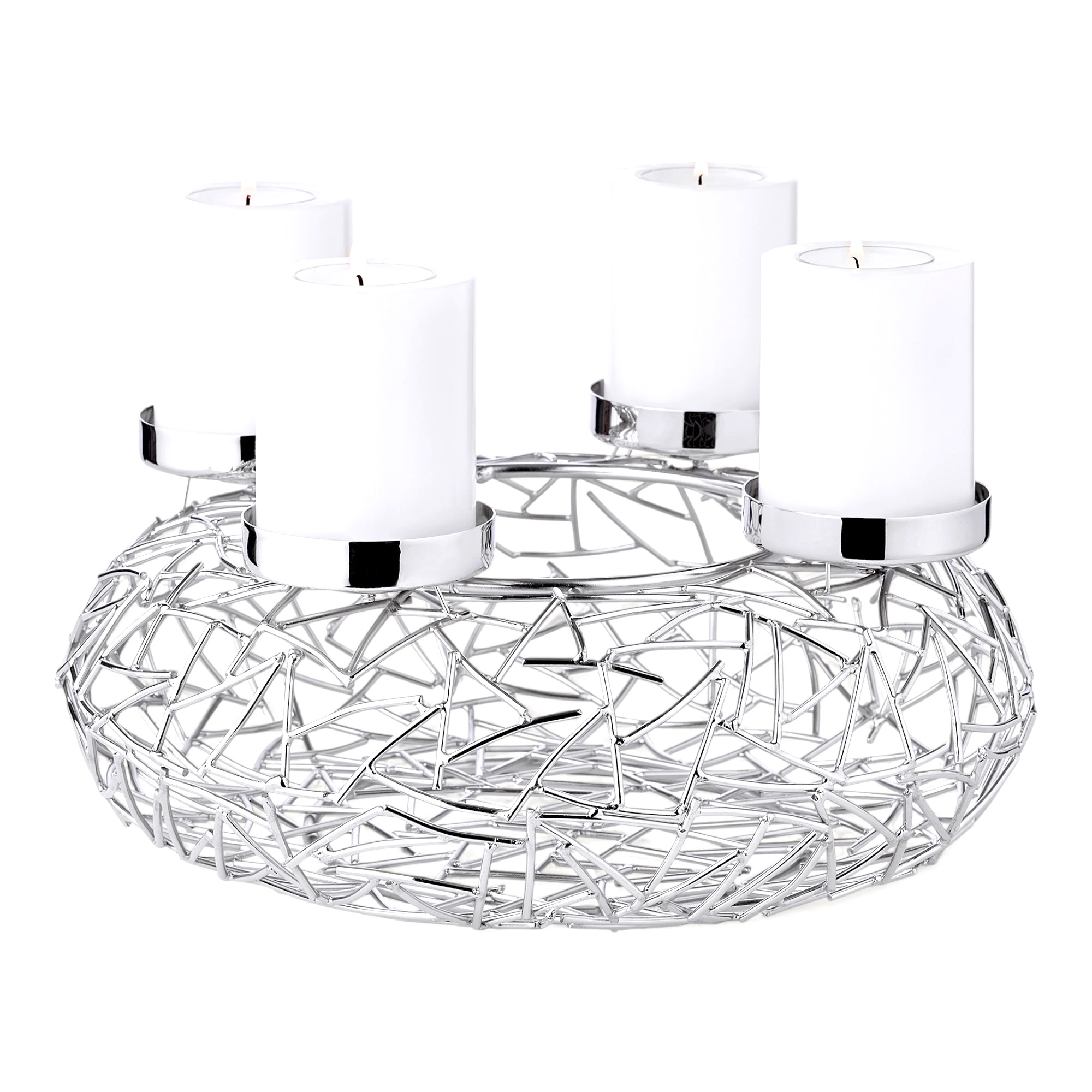 Adventní věnec Milano (ø 28 cm), nerezová ocel - EDZARD