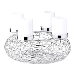 Adventní věnec Milano (ø 28 cm), nerezová ocel - EDZARD