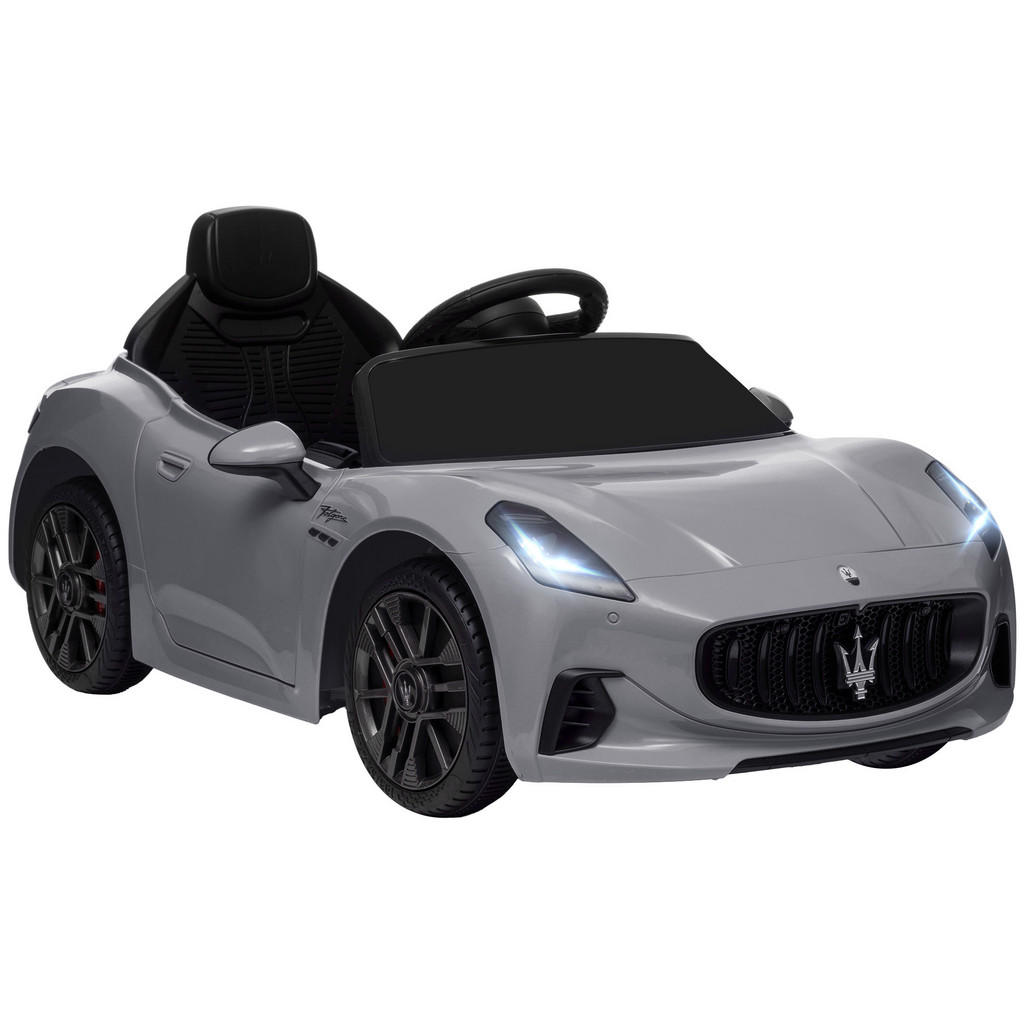 AIYAPLAY DĚTSKÉ elektrické auto 12 V s dálkovým ovládáním 2,4 GHz, 2 motory, šedé