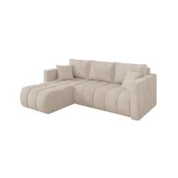 ALTDECOR ROHOVÁ SEDAČKA s funkcí spaní, otoman vlevo GARD-L 226x146x85 béžová manšestr