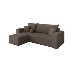 ALTDECOR ROHOVÁ SEDAČKA s funkcí spaní, otoman vlevo SENO-L 249x139x85 hnědá bouclé