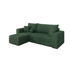 ALTDECOR ROHOVÁ SEDAČKA s funkcí spaní, otoman vlevo SENO-L 249x139x85 zelená manšestr