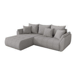 ALTDECOR ROHOVÁ SEDAČKA s funkcí spaní, otoman vlevo TOKO-L 277x194x86 světle šedá bouclé