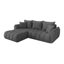 ALTDECOR ROHOVÁ SEDAČKA s funkcí spaní, otoman vlevo TOKO-L-v1 277x194x86 tmavě šedá manšestr