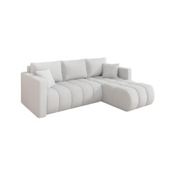 ALTDECOR ROHOVÁ SEDAČKA s funkcí spaní, otoman vpravo GARD-L 226x146x85 bílá bouclé