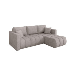 ALTDECOR ROHOVÁ SEDAČKA s funkcí spaní, otoman vpravo GARD-L 226x146x85 světle šedá velur