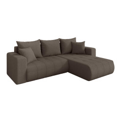 ALTDECOR ROHOVÁ SEDAČKA s funkcí spaní, otoman vpravo MILA-L 277x194x86 hnědá bouclé