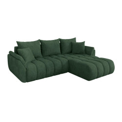 ALTDECOR ROHOVÁ SEDAČKA s funkcí spaní, otoman vpravo TOKO-L-v1 277x194x86 zelená manšestr