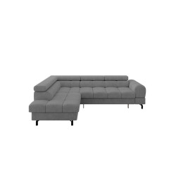 ALTDECOR ROHOVÁ SEDAČKA s funkcí spaní otomana vlevo LUMA-L 272x203x70 šedá velur
