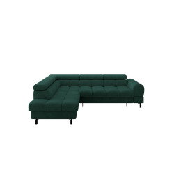 ALTDECOR ROHOVÁ SEDAČKA s funkcí spaní otomana vlevo LUMA-L 272x203x70 zelená velur