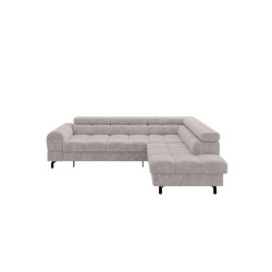ALTDECOR ROHOVÁ SEDAČKA s funkcí spaní otomana vpravo LUMA-L 272x203x70 světle šedá velur