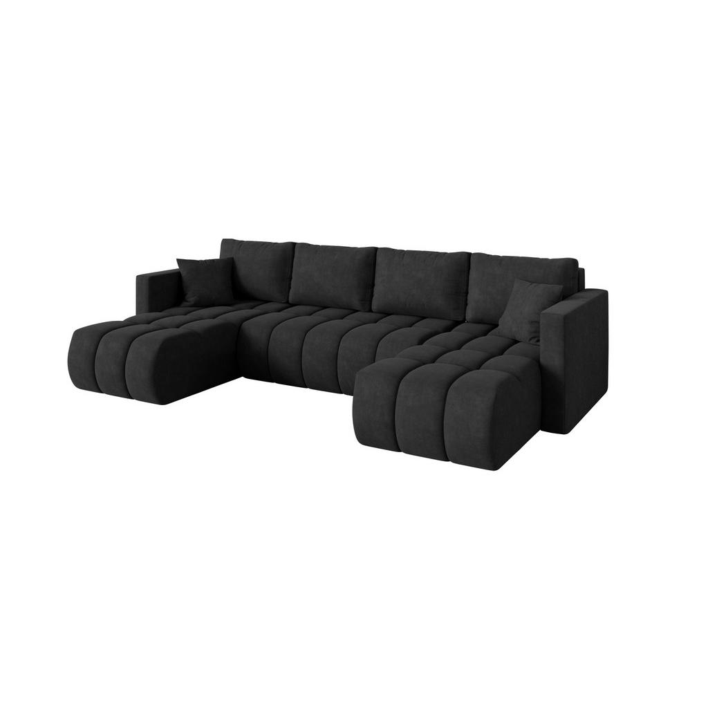 ALTDECOR SEDACÍ SOUPRAVA DO U s funkcí spaní a úložným prostorem GARD-U 300x146x85 černá velur
