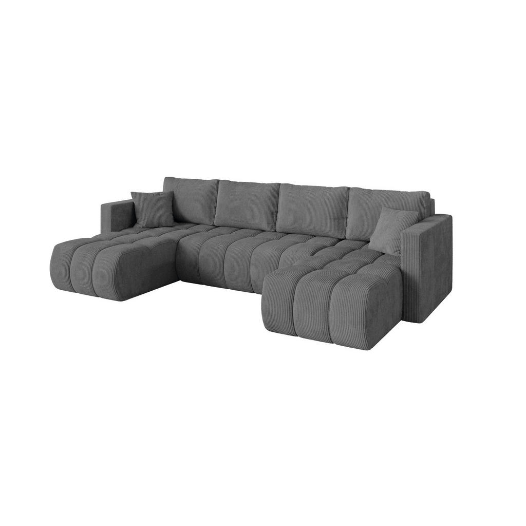 ALTDECOR SEDACÍ SOUPRAVA DO U s funkcí spaní a úložným prostorem GARD-U 300x146x85 tmavě šedá manšestr