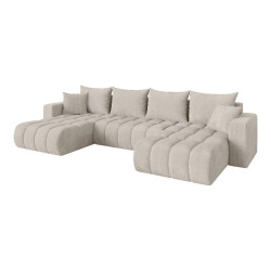 ALTDECOR SEDACÍ SOUPRAVA DO U s funkcí spaní a úložným prostorem MILA-U-v1 378x194x86 krémová manšestr