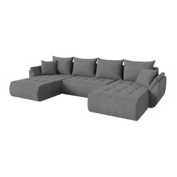 ALTDECOR SEDACÍ SOUPRAVA DO U s funkcí spaní a úložným prostorem TOKO-U 378x194x86 šedá velur