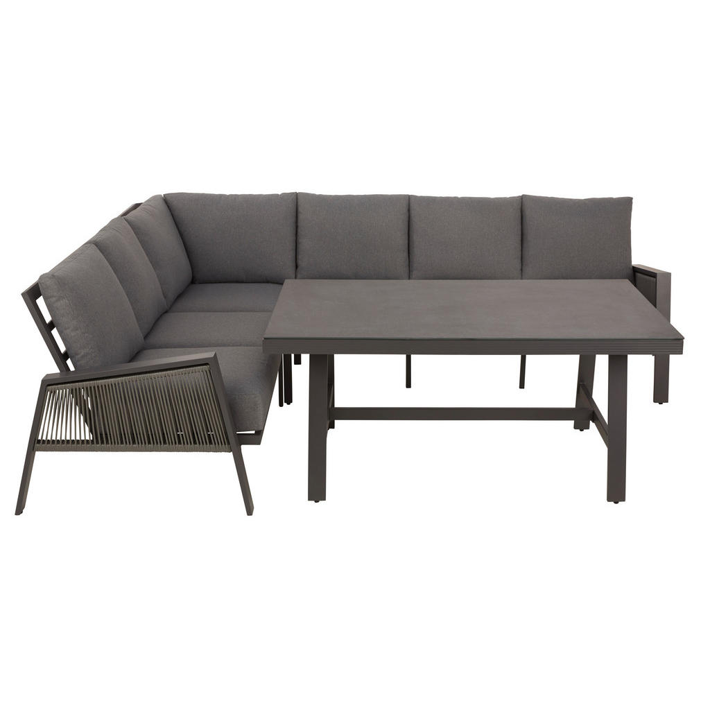 Amatio ZAHRADNÍ SEDACÍ SOUPRAVA, 17dílné, kov, sklo, textil