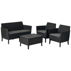 Ambia Garden TERASOVÁ SEDACÍ SOUPRAVA, 8dílné, plast, textil