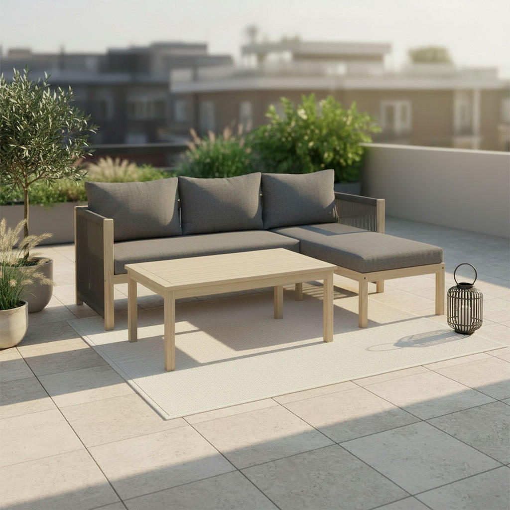 Ambia Garden TERASOVÁ SEDACÍ SOUPRAVA 3dílné, dřevo, plast
