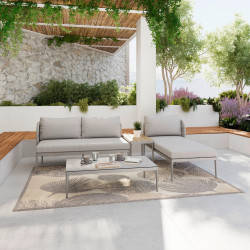Ambia Garden TERASOVÁ SEDACÍ SOUPRAVA 4dílné, kov, plast, sklo, textil