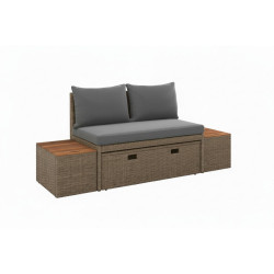 Ambia Garden TERASOVÁ SEDACÍ SOUPRAVA dřevo, kov, plast, textil