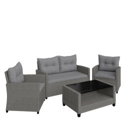 Ambia Garden TERASOVÁ SEDACÍ SOUPRAVA kov, plast, sklo, textil