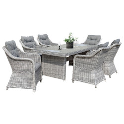 Ambia Garden ZAHRADNÍ JÍDELNÍ SET, kov, plast, sklo, textil