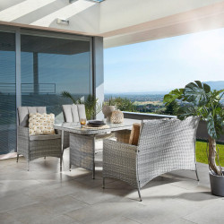 Ambia Garden ZAHRADNÍ JÍDELNÍ SET 4dílné, kov, plast, sklo, textil