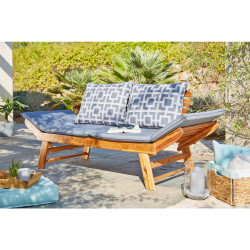 Ambia Garden ZAHRADNÍ LAVICE, akácie, dřevo, textil