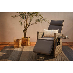 Ambia Garden ZAHRADNÍ RELAXAČNÍ ŽIDLE, kov, plast, textil