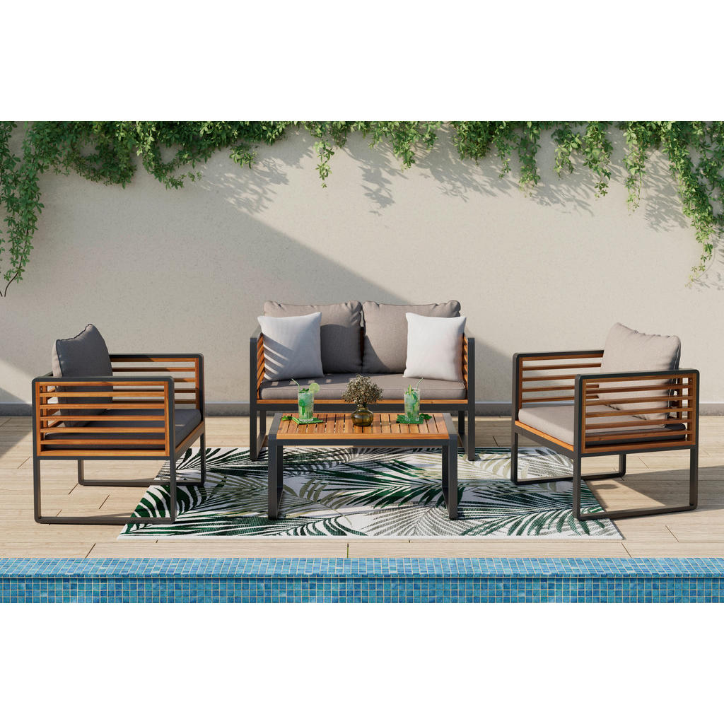 Ambia Garden ZAHRADNÍ SESTAVA dřevo, kov, textil