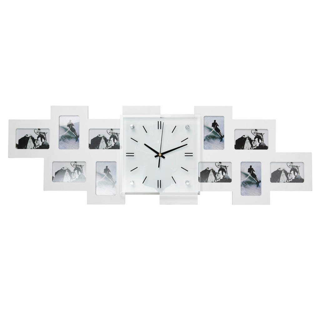 Ambia Home HODINY S FOTOGRAFIEMI, bílá, 80/26/4,8 cm