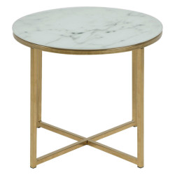 Ambia Home KONFERENČNÍ STOLEK, šedá, bílá, barvy zlata, kov, sklo, 50/50/42 cm