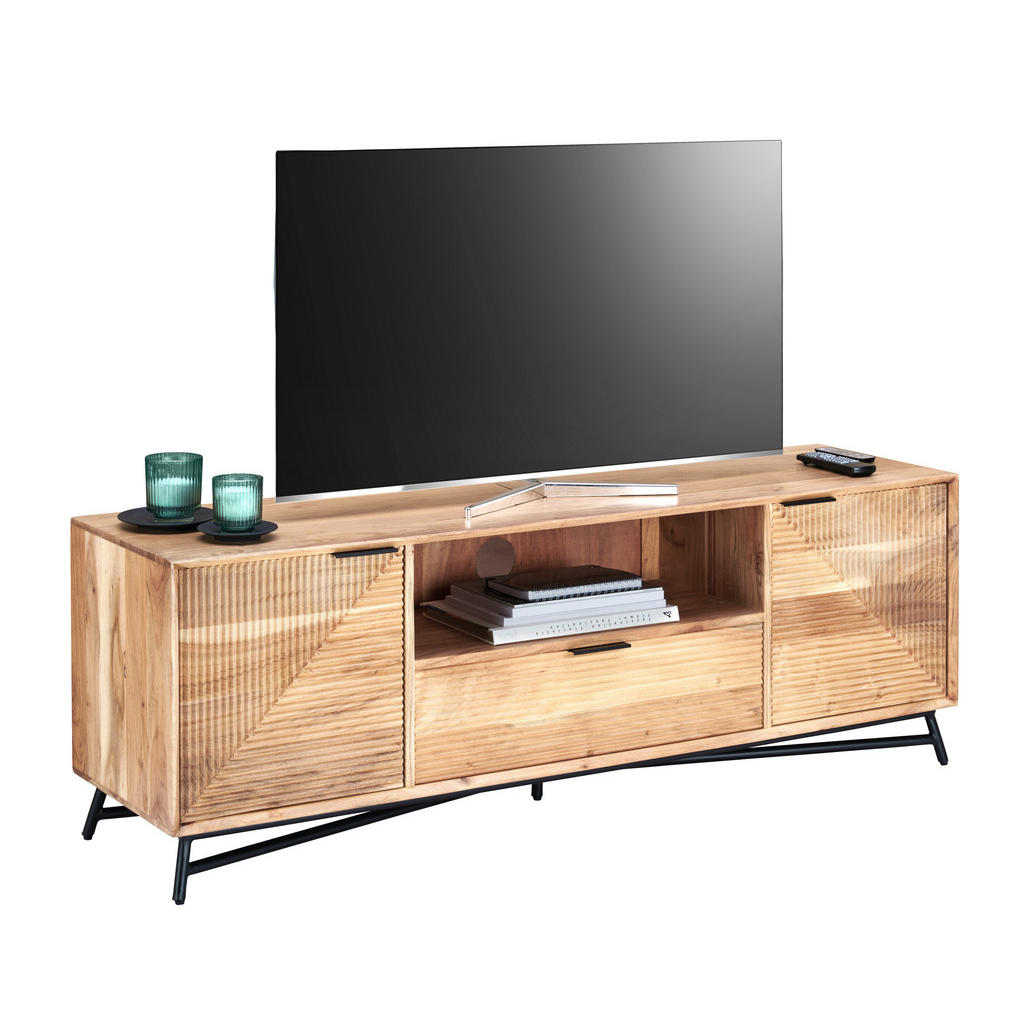 Ambia Home NÍZKÁ KOMODA, akácie, černá, barvy akácie, 145/50/40 cm