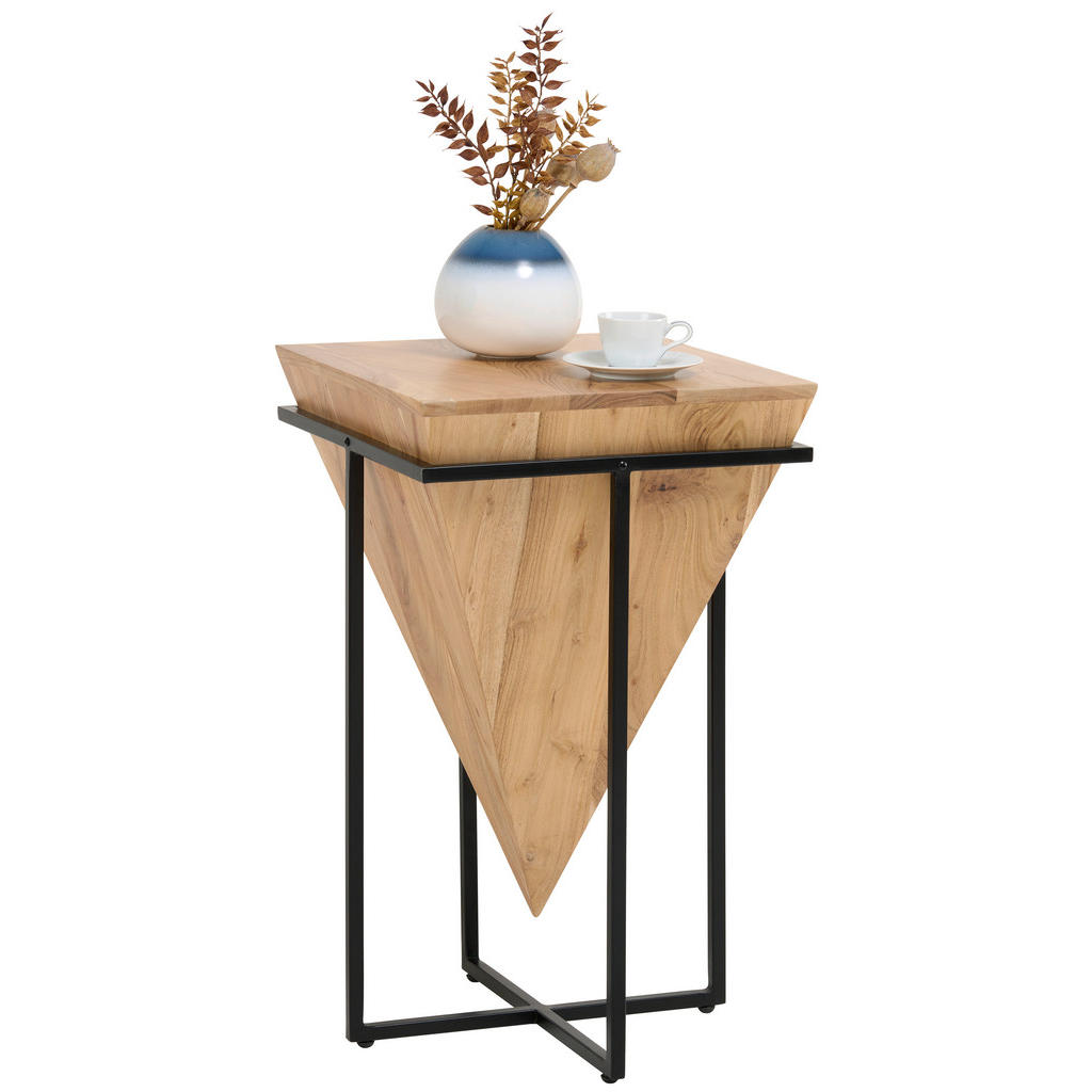 Ambia Home ODKLÁDACÍ STOLEK, akácie, přírodní barvy, černá