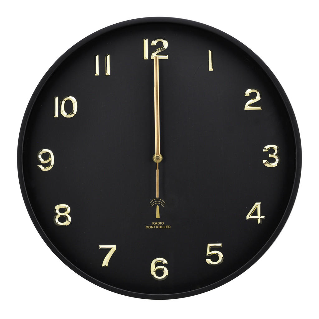 Ambia Home RÁDIEM ŘÍZENÉ HODINY černá