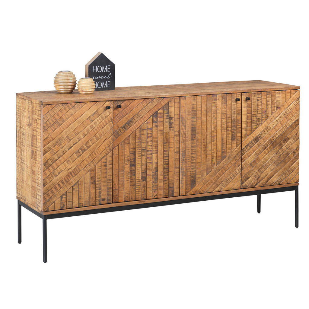 Ambia Home ŠIROKÁ KOMODA, staré dřevo, černá, světle hnědá, 150/78/40 cm
