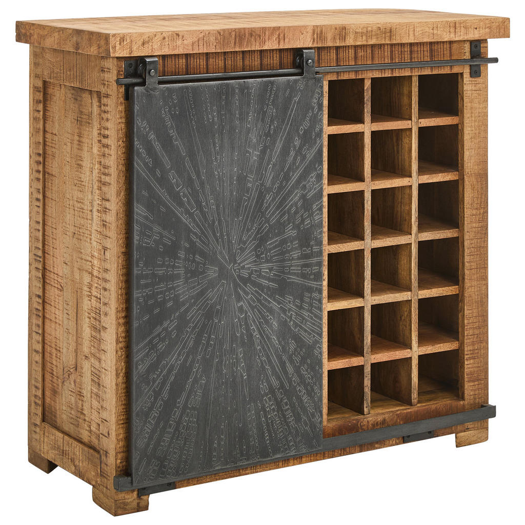 Ambia Home SKŘÍŇ NA VÍNO, přírodní barvy, černá, 90/85/40 cm