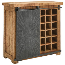 Ambia Home SKŘÍŇ NA VÍNO, přírodní barvy, černá, 90/85/40 cm