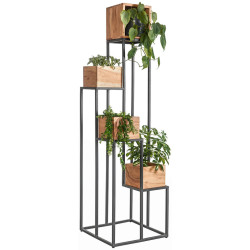 Ambia Home STOJAN NA KVĚTINY akácie černá, barvy akácie