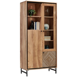 Ambia Home VITRÍNA, akácie, černá, barvy akácie, 90/190/42 cm