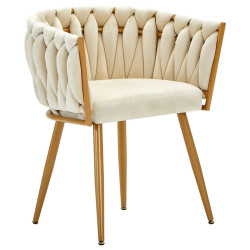 Ambia Home ŽIDLE S PODRUČKAMI, samet, béžová